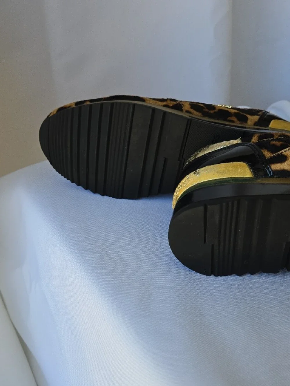 Michael Kors Leopard-Print Lace-Up Sneakers with Black & Gold Accents